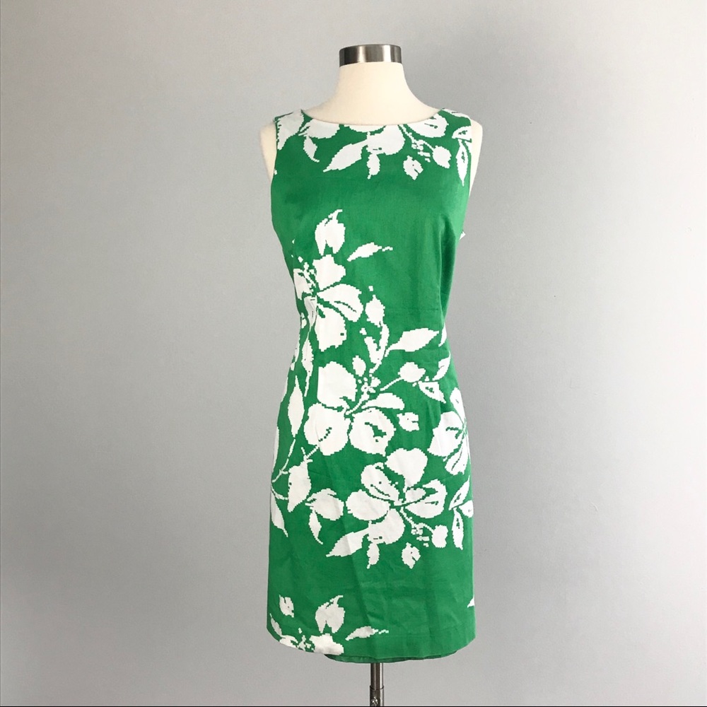 Green White Floral Spring Dress size 10